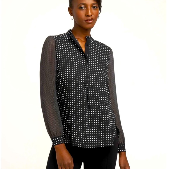 Anne Klein Tops - Anne Klein Black and White Polka Dot Blouse